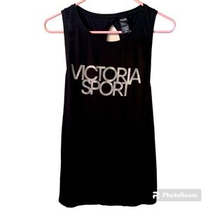NWOT Victoria Secret Sport Glitter Logo Crossover Back Muscle Tank Top Large